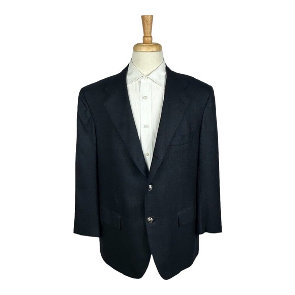 Kiton Napoli Blue Pure Cashmere Metal Button Mens Blazer Size 44R Drop 7 - Picture 1 of 12